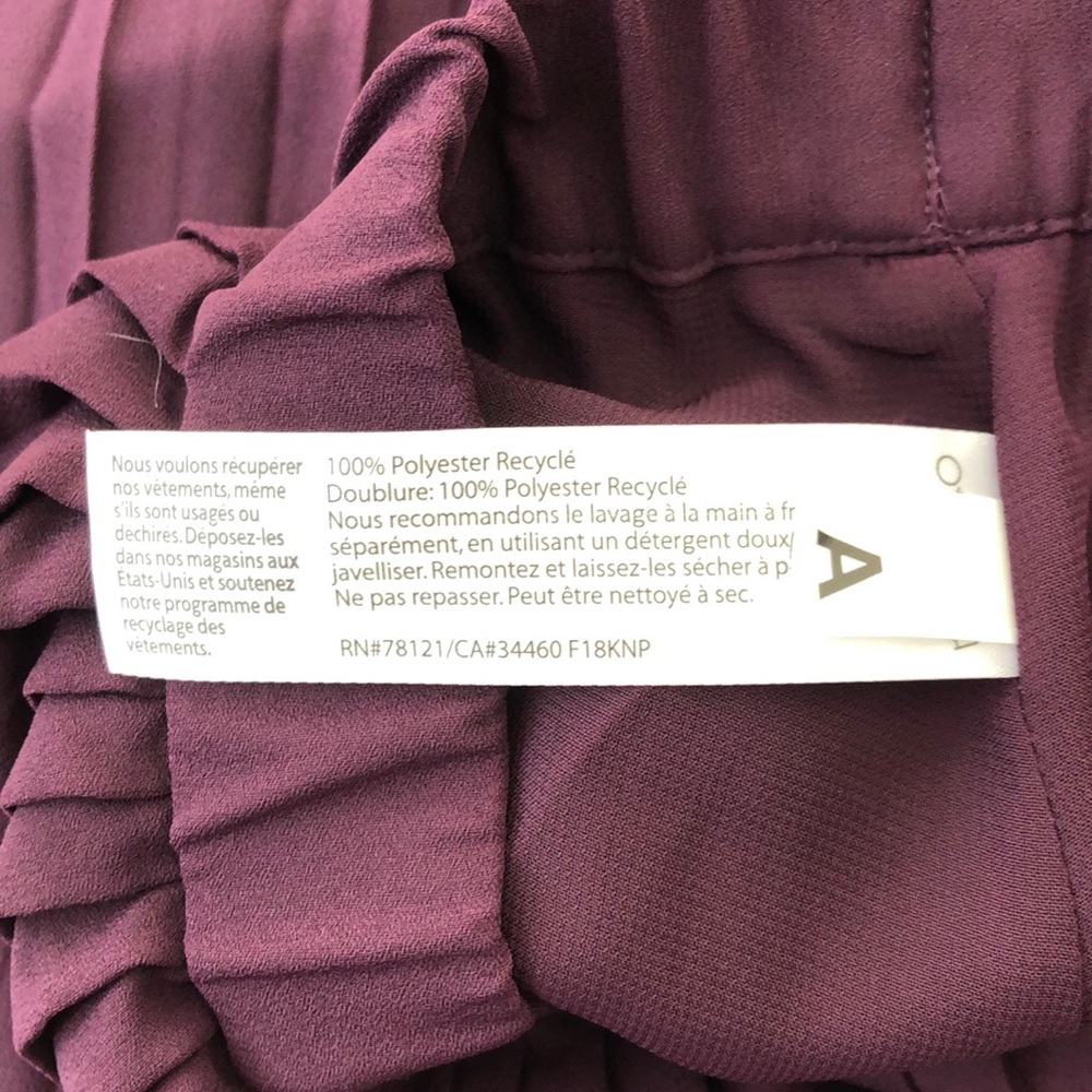 Eileen Fisher Plum Pleated Skirt, NWT Size 14 - Picture 8 of 8